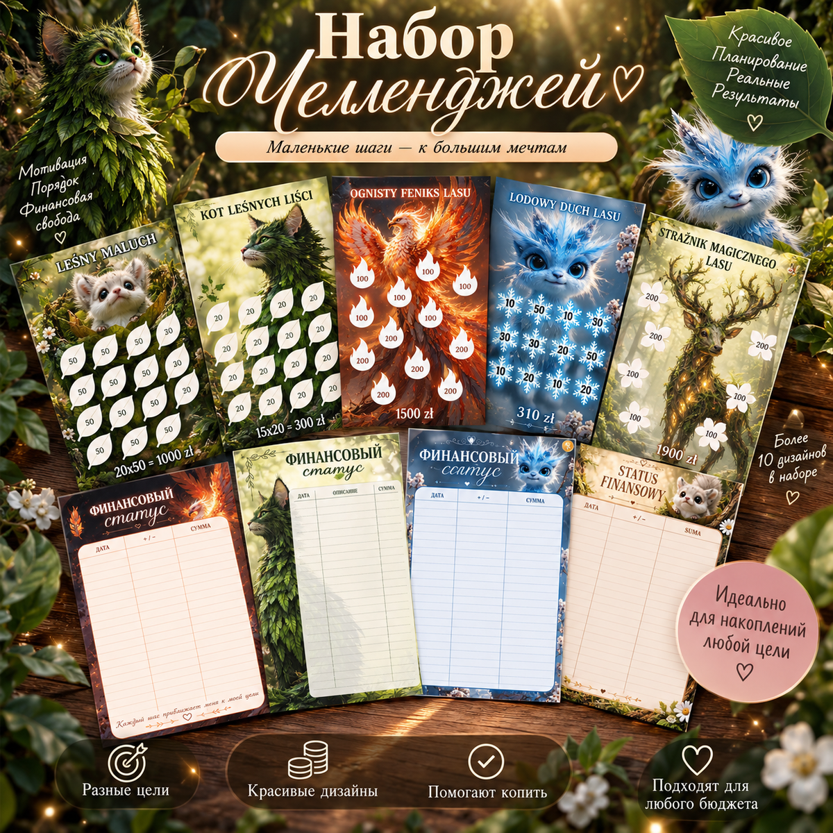 Magiczny Leśny Zestaw Wyzwań Волшебный лесной набор челленджей