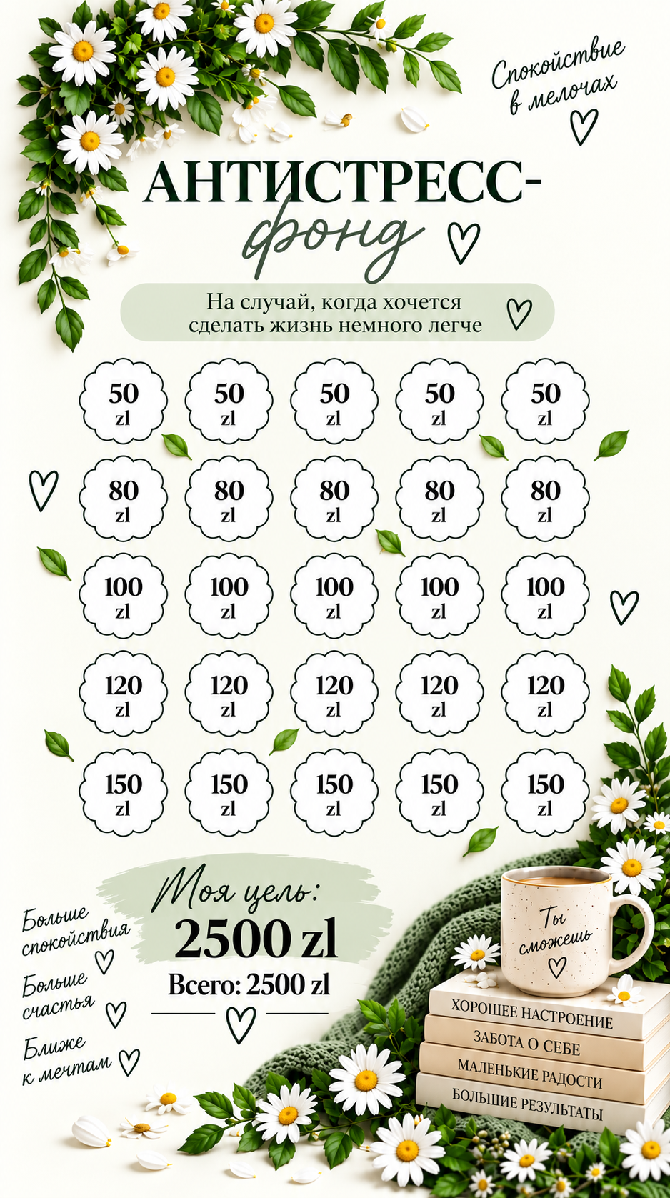 Oszczędnościowe wyzwanie "Antystresowy Fundusz" – 2500 zł 🌿