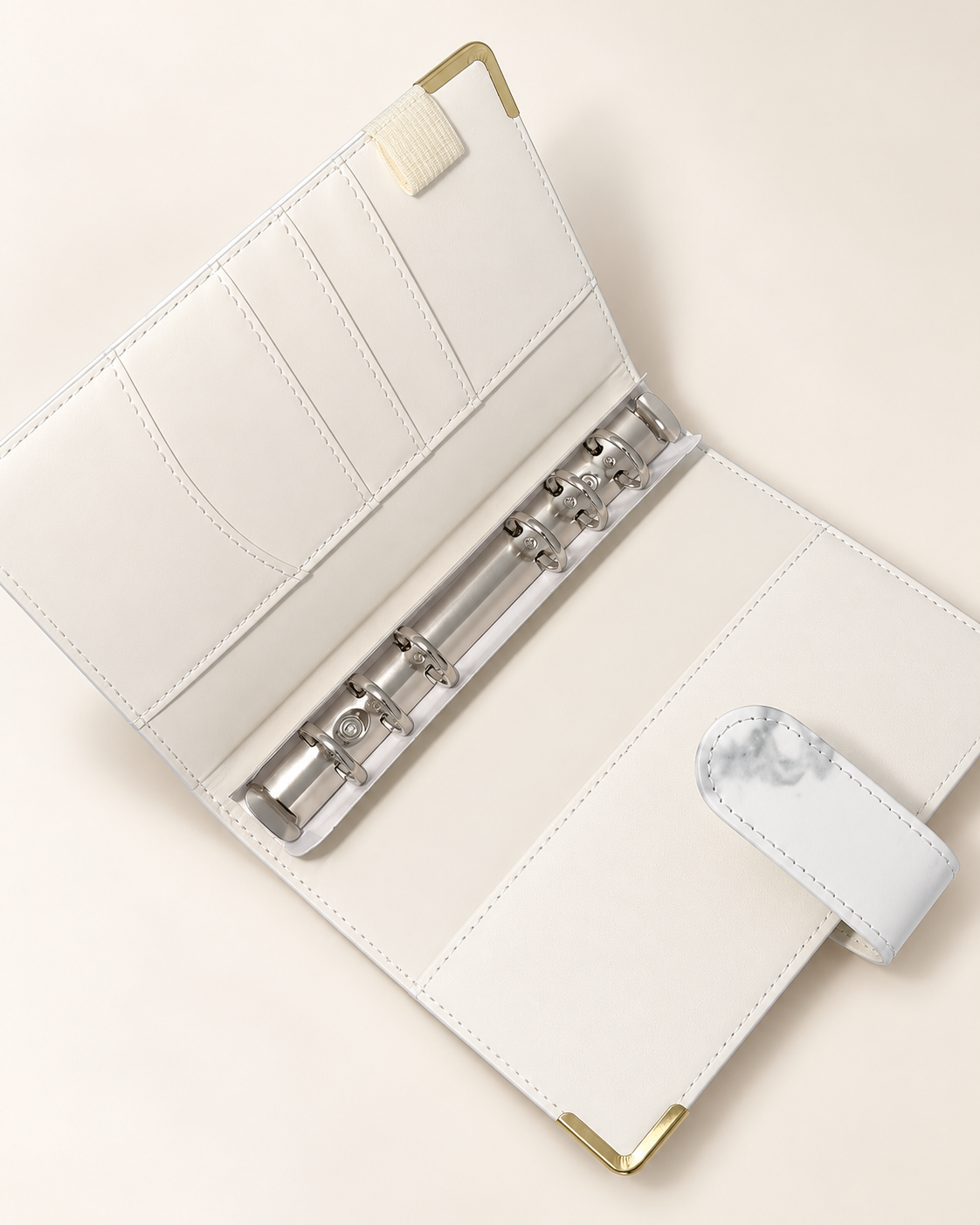 Binder budżetowy A6 – biały marmur ze złotymi detalami 🤍✨ Бюджетний байндер A6 – білий мармур із золотими деталями 🤍✨