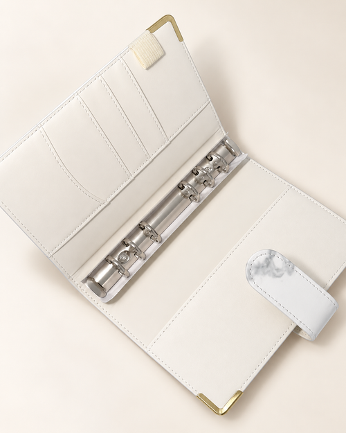 Binder budżetowy A6 – biały marmur ze złotymi detalami 🤍✨ Бюджетний байндер A6 – білий мармур із золотими деталями 🤍✨