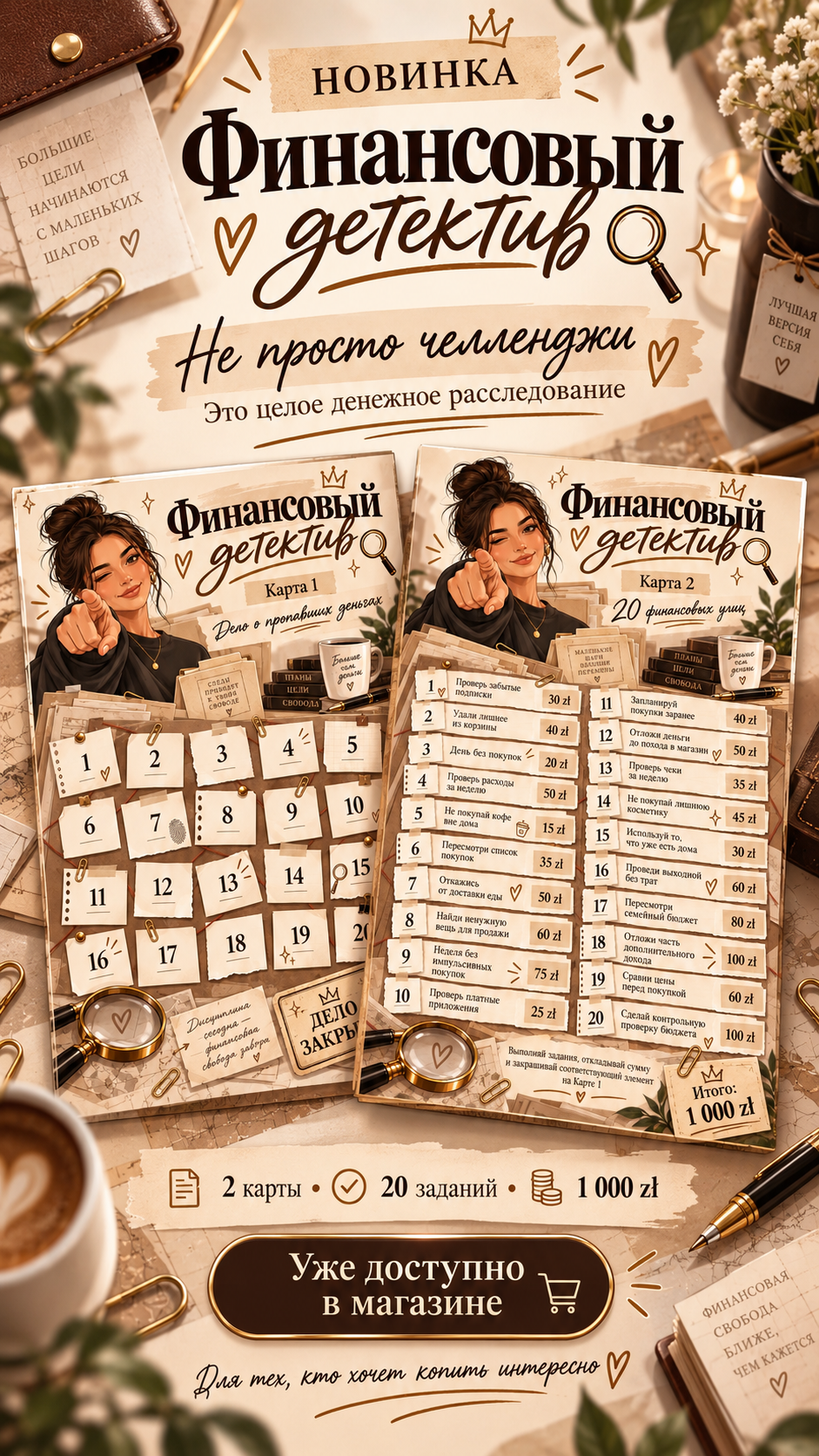 Finansowy Detektyw 🔎 | Zestaw 2 wyzwań Финансовый детектив 🔎 | Набор из 2 челленджей