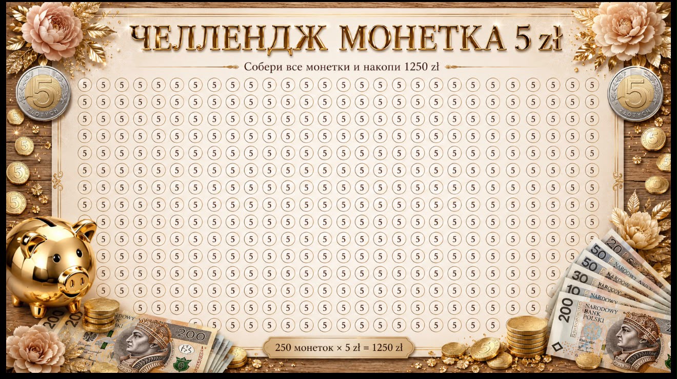 Wyzwanie oszczędnościowe – Moneta 5 zł (1250 zł)